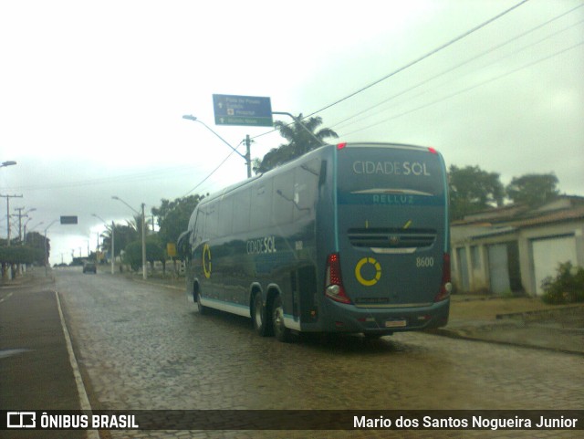 Viação Cidade Sol 8600 na cidade de Piritiba, Bahia, Brasil, por Mario dos Santos Nogueira Junior. Número da foto: #11193499.