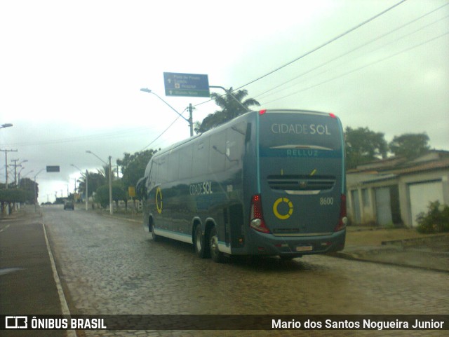 Viação Cidade Sol 8600 na cidade de Piritiba, Bahia, Brasil, por Mario dos Santos Nogueira Junior. ID da foto: 11193499.