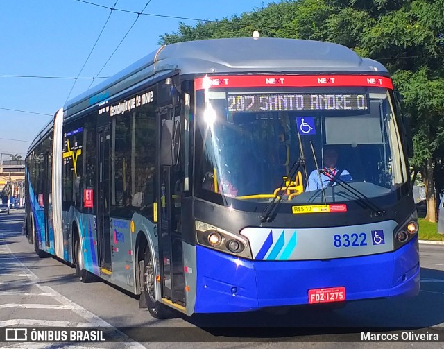 Next Mobilidade - ABC Sistema de Transporte 8322 na cidade de São Bernardo do Campo, São Paulo, Brasil, por Marcos Oliveira. ID da foto: 11197320.