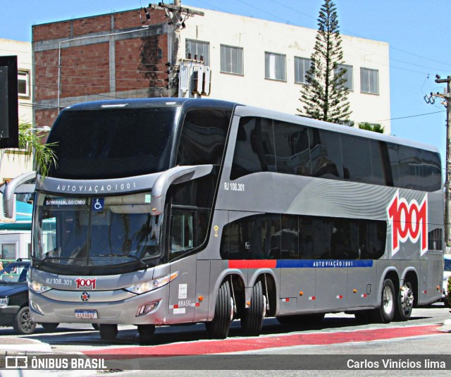 Auto Viação 1001 RJ 108.301 na cidade de Cabo Frio, Rio de Janeiro, Brasil, por Carlos Vinícios lima. ID da foto: 11198178.