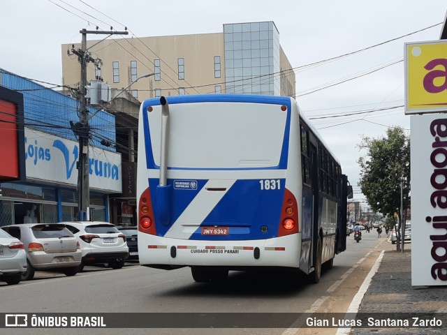 Transvida Transporte Coletivo 1831 na cidade de Ji-Paraná, Rondônia, Brasil, por Gian Lucas  Santana Zardo. Número da foto: #11198717.