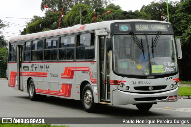 Viação Resendense RJ 192.003 na cidade de Resende, Rio de Janeiro, Brasil, por Paulo Henrique Pereira Borges. Número da foto: #11200496.