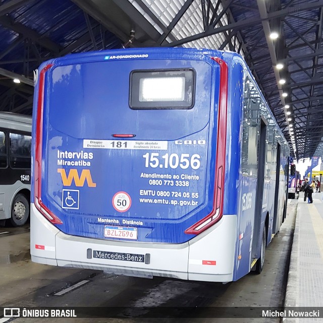 Viação Miracatiba 15.1056 na cidade de São Paulo, São Paulo, Brasil, por Michel Nowacki. Número da foto: #11202458.