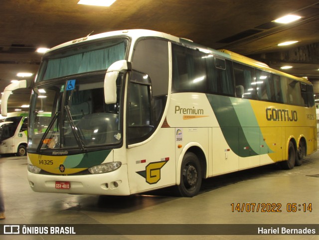 Empresa Gontijo de Transportes 14325 na cidade de Belo Horizonte, Minas Gerais, Brasil, por Hariel Bernades. Número da foto: #11202677.