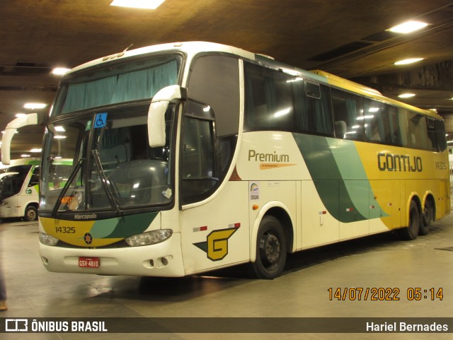 Empresa Gontijo de Transportes 14325 na cidade de Belo Horizonte, Minas Gerais, Brasil, por Hariel Bernades. ID da foto: 11202677.