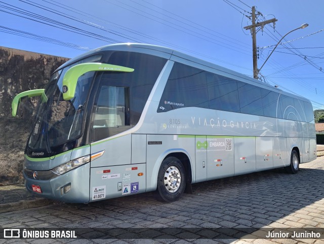 Viação Garcia 8105 na cidade de Garça, São Paulo, Brasil, por Júnior Juninho. Número da foto: #11206843.