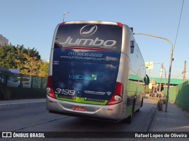 Jumbo Turismo 3199 na cidade de São Paulo, São Paulo, Brasil, por Rafael Lopes de Oliveira. ID da foto: 11205582.