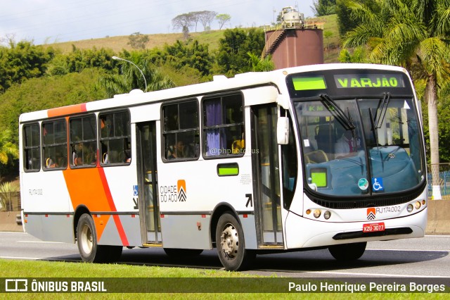 Viação Cidade do Aço RJ 174.002 na cidade de Piraí, Rio de Janeiro, Brasil, por Paulo Henrique Pereira Borges. Número da foto: #11207753.