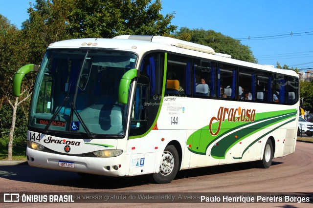 Viação Graciosa 144 na cidade de Curitiba, Paraná, Brasil, por Paulo Henrique Pereira Borges. ID da foto: 11207545.