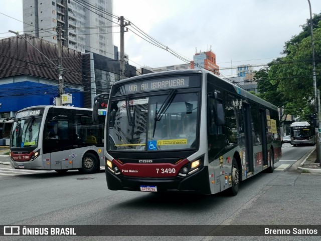 Viação Metrópole Paulista - Zona Sul 7 3490 na cidade de São Paulo, São Paulo, Brasil, por Brenno Santos. Número da foto: #11206138.