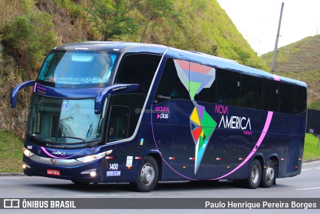 Nova América Turismo 1400 na cidade de Piraí, Rio de Janeiro, Brasil, por Paulo Henrique Pereira Borges. ID da foto: 11210964.