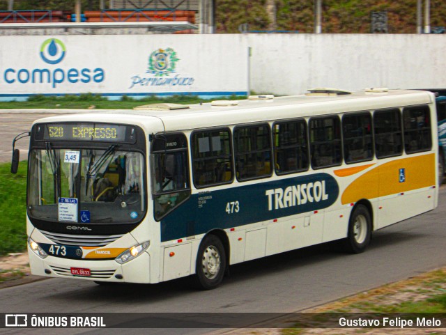 Transcol - Transportes Coletivos Ltda. 473 na cidade de Recife, Pernambuco, Brasil, por Gustavo Felipe Melo. Número da foto: #11209037.
