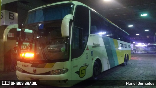 Empresa Gontijo de Transportes 14505 na cidade de Belo Horizonte, Minas Gerais, Brasil, por Hariel Bernades. ID da foto: 11210831.