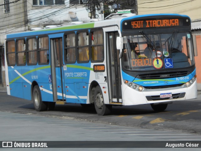 Viação Ponte Coberta RJ 190.010 na cidade de Nova Iguaçu, Rio de Janeiro, Brasil, por Augusto César. Número da foto: #11166672.