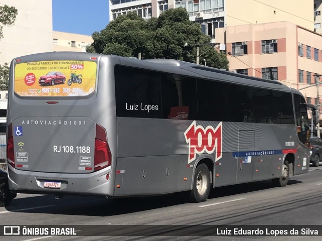 Auto Viação 1001 RJ 108.1188 na cidade de Niterói, Rio de Janeiro, Brasil, por Luiz Eduardo Lopes da Silva. ID da foto: 11165809.