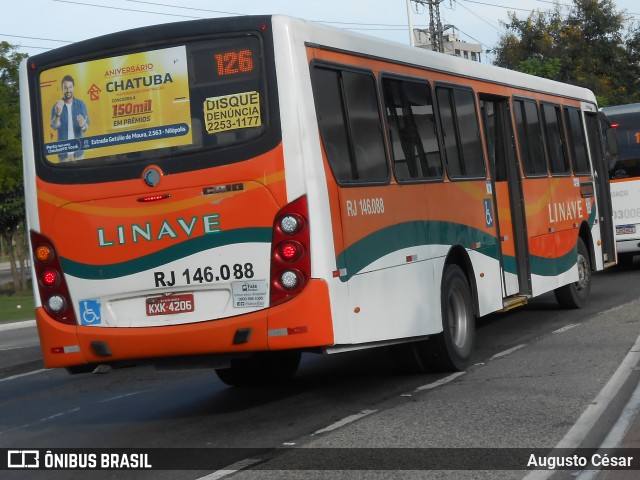 Linave Transportes RJ 146.088 na cidade de Nova Iguaçu, Rio de Janeiro, Brasil, por Augusto César. ID da foto: 11166705.