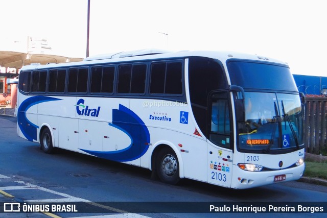 Citral Transporte e Turismo 2103 na cidade de Porto Alegre, Rio Grande do Sul, Brasil, por Paulo Henrique Pereira Borges. ID da foto: 11166158.