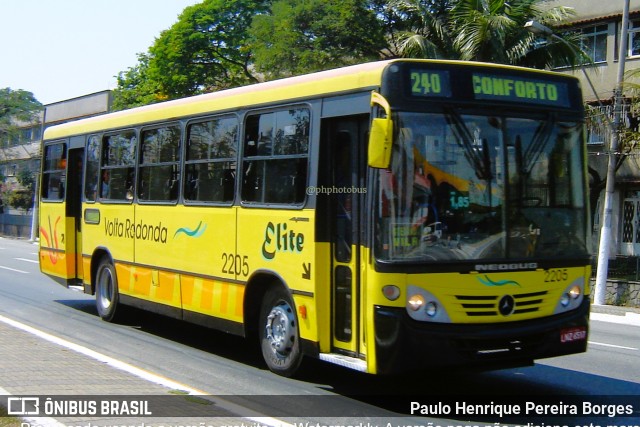 Viação Elite 2205 na cidade de Volta Redonda, Rio de Janeiro, Brasil, por Paulo Henrique Pereira Borges. Número da foto: #11213690.
