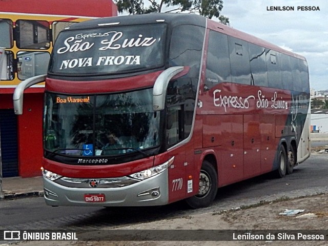 Expresso São Luiz 7770 na cidade de Caruaru, Pernambuco, Brasil, por Lenilson da Silva Pessoa. Número da foto: #11214185.