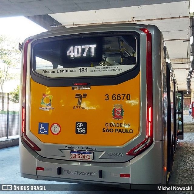 Transunião Transportes 3 6670 na cidade de São Paulo, São Paulo, Brasil, por Michel Nowacki. Número da foto: #11218917.