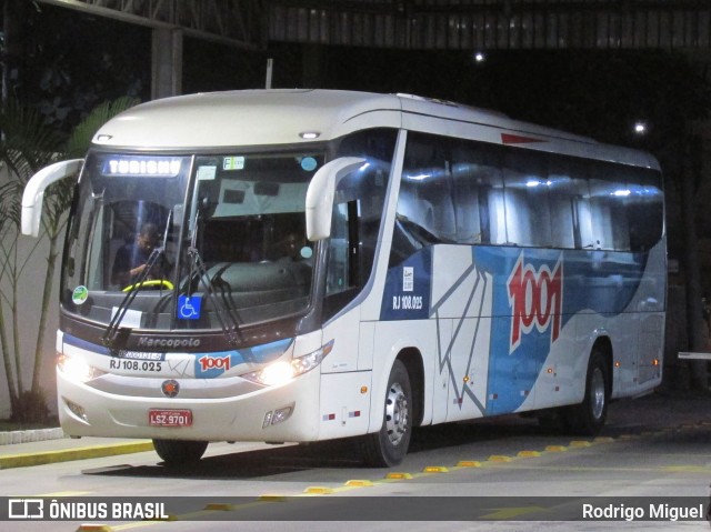 Auto Viação 1001 RJ 108.025 na cidade de Rio de Janeiro, Rio de Janeiro, Brasil, por Rodrigo Miguel. Número da foto: #11219968.