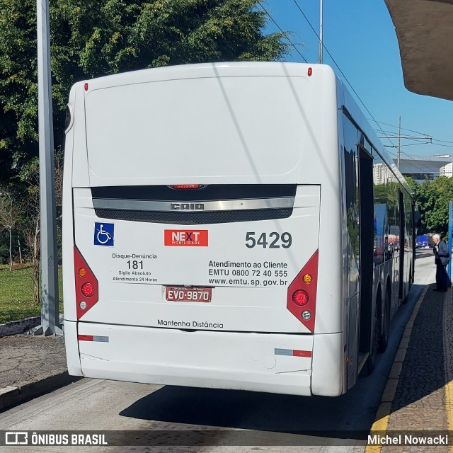 Next Mobilidade - ABC Sistema de Transporte 5429 na cidade de São Bernardo do Campo, São Paulo, Brasil, por Michel Nowacki. ID da foto: 11222057.