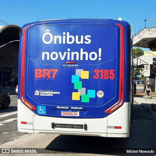 BR7 Mobilidade 3185 na cidade de São Bernardo do Campo, São Paulo, Brasil, por Michel Nowacki. Número da foto: #11222143.