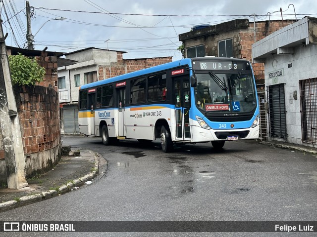 Expresso Vera Cruz 243 na cidade de Recife, Pernambuco, Brasil, por Felipe Luiz. ID da foto: 11222896.