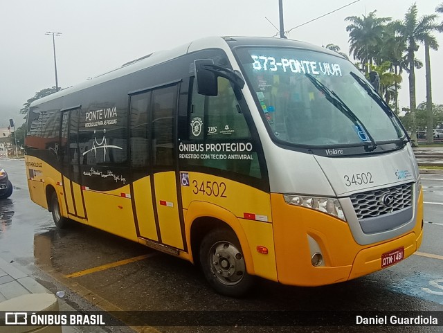 Transporte Coletivo Estrela 34502 na cidade de Florianópolis, Santa Catarina, Brasil, por Daniel Guardiola. ID da foto: 11224664.