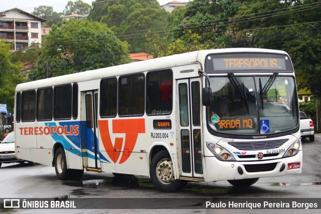 Viação Teresópolis RJ 203.004 na cidade de Teresópolis, Rio de Janeiro, Brasil, por Paulo Henrique Pereira Borges. ID da foto: 11224564.