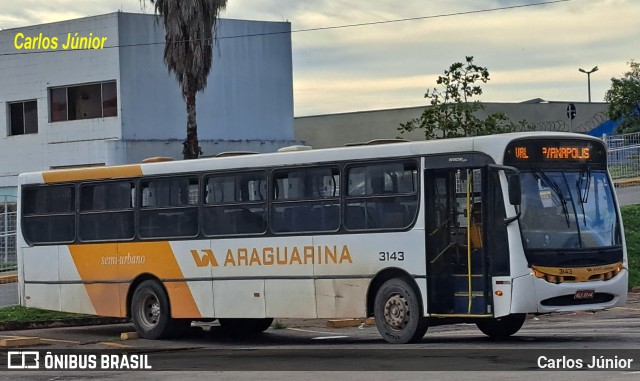 Viação Araguarina 3143 na cidade de Goiânia, Goiás, Brasil, por Carlos Júnior. Número da foto: #11224575.
