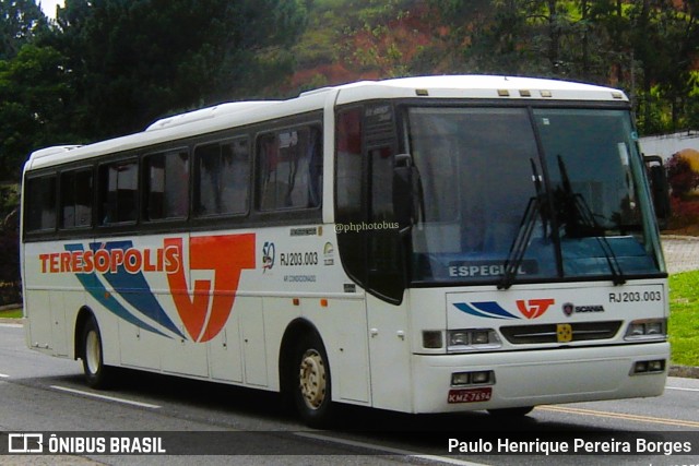 Viação Teresópolis RJ 203.003 na cidade de Barra do Piraí, Rio de Janeiro, Brasil, por Paulo Henrique Pereira Borges. Número da foto: #11224552.