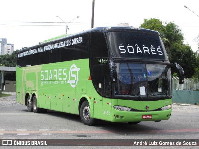 Soares Turismo e Fretamento 3552 na cidade de Fortaleza, Ceará, Brasil, por André Luiz Gomes de Souza. ID da foto: 11225110.