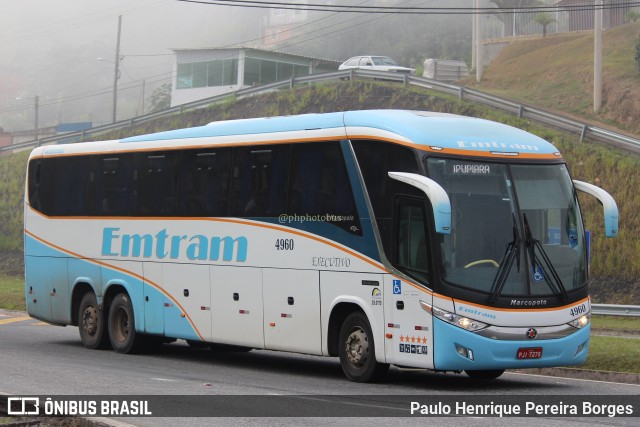 Emtram 4960 na cidade de Barra do Piraí, Rio de Janeiro, Brasil, por Paulo Henrique Pereira Borges. ID da foto: 11230765.