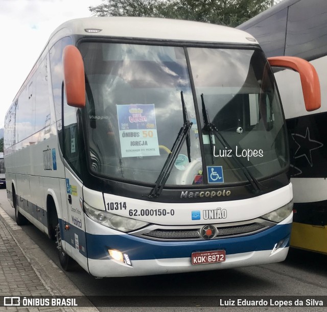 Expresso União 10314 na cidade de Rio de Janeiro, Rio de Janeiro, Brasil, por Luiz Eduardo Lopes da Silva. ID da foto: 11231281.