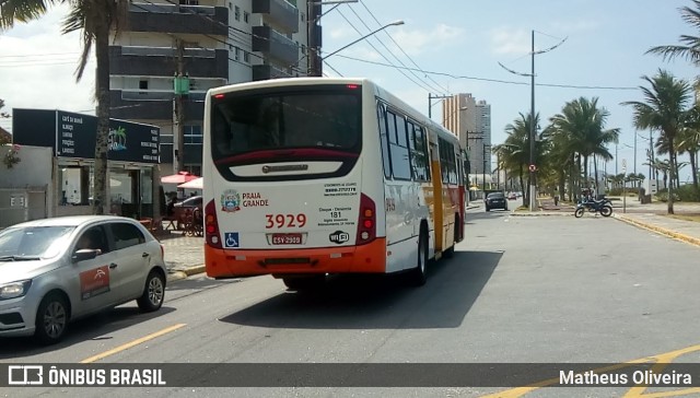 Viação Piracicabana Praia Grande 3929 na cidade de Praia Grande, São Paulo, Brasil, por Matheus Oliveira. ID da foto: 11228944.