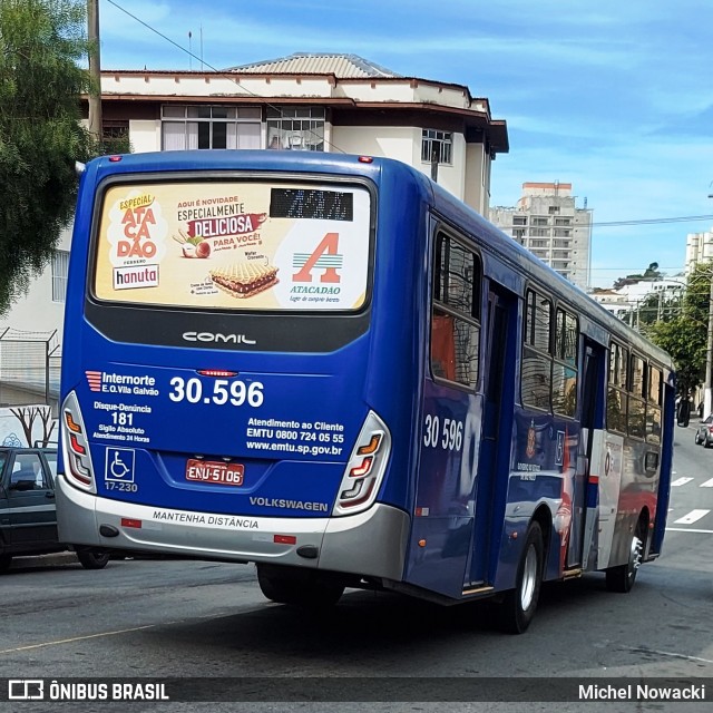Empresa de Ônibus Vila Galvão 30.596 na cidade de São Paulo, São Paulo, Brasil, por Michel Nowacki. Número da foto: #11230961.