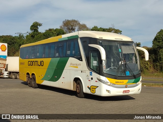 Empresa Gontijo de Transportes 18660 na cidade de Passos, Minas Gerais, Brasil, por Jonas Miranda. ID da foto: 11230242.