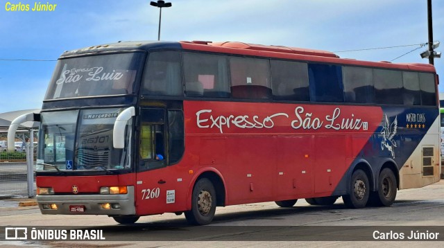 Expresso São Luiz 7260 na cidade de Goiânia, Goiás, Brasil, por Carlos Júnior. ID da foto: 11228943.