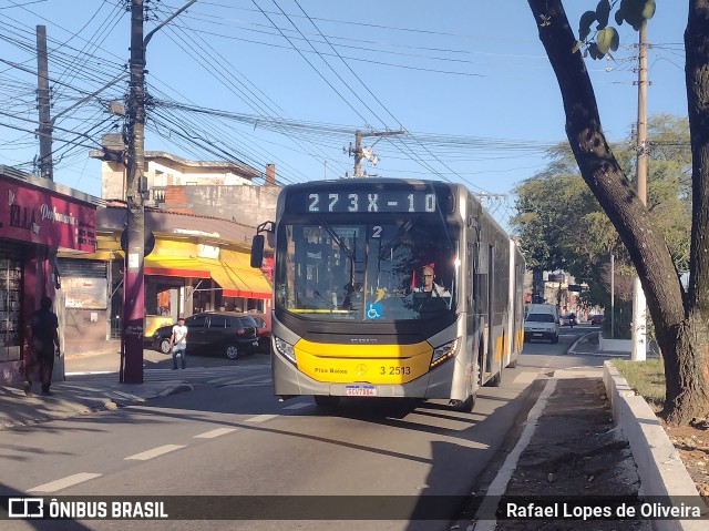 Viação Metrópole Paulista - Zona Leste 3 2513 na cidade de São Paulo, São Paulo, Brasil, por Rafael Lopes de Oliveira. Número da foto: #11237037.
