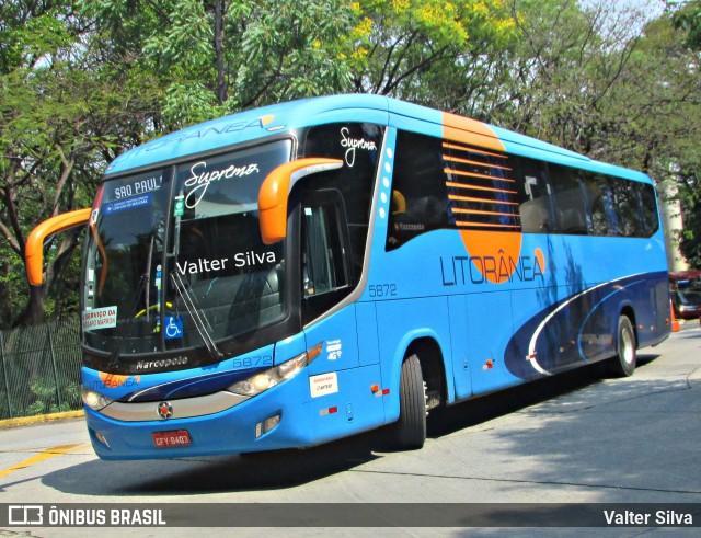 Litorânea Transportes Coletivos 5872 na cidade de São Paulo, São Paulo, Brasil, por Valter Silva. ID da foto: 11237923.