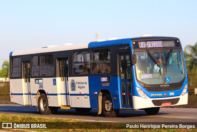Viação Vale do Ribeira 390 na cidade de Registro, São Paulo, Brasil, por Paulo Henrique Pereira Borges. Número da foto: #11168272.