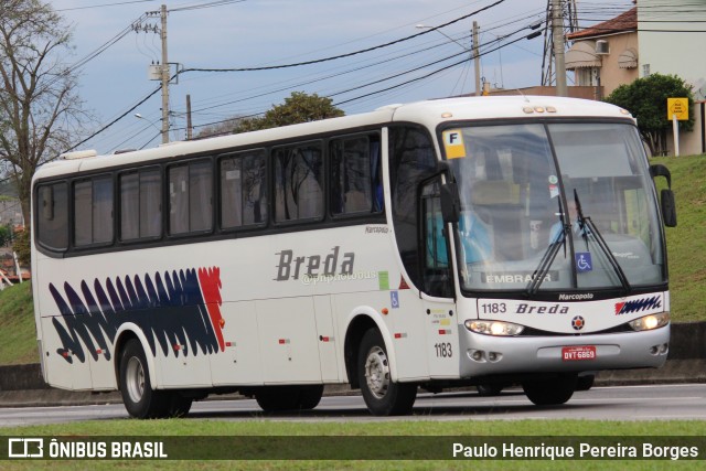 Breda Transportes e Serviços 1183 na cidade de Caçapava, São Paulo, Brasil, por Paulo Henrique Pereira Borges. ID da foto: 11168296.