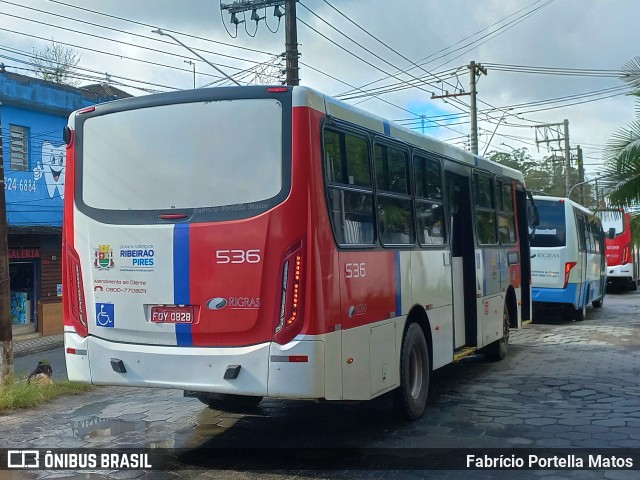 Rigras Transporte Coletivo e Turismo 536 na cidade de Ribeirão Pires, São Paulo, Brasil, por Fabrício Portella Matos. ID da foto: 11168800.