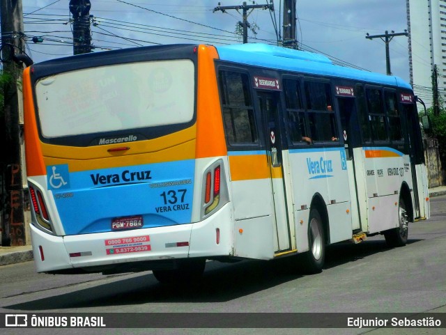 Expresso Vera Cruz 137 na cidade de Recife, Pernambuco, Brasil, por Edjunior Sebastião. ID da foto: 11171824.