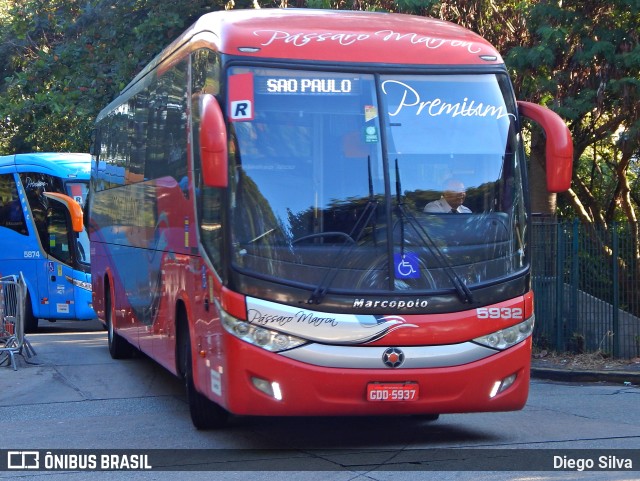 Empresa de Ônibus Pássaro Marron 5932 na cidade de São Paulo, São Paulo, Brasil, por Diego Silva. ID da foto: 11176258.