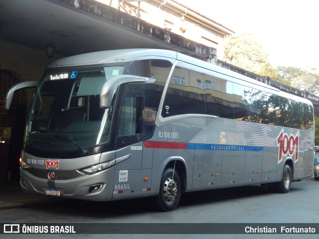 Auto Viação 1001 RJ 108.1105 na cidade de Carangola, Minas Gerais, Brasil, por Christian  Fortunato. Número da foto: #11176432.