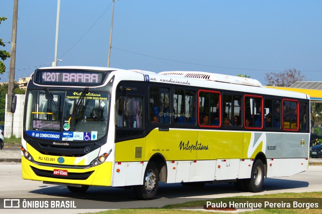 Viação Nilopolitana RJ 123.001 na cidade de Rio de Janeiro, Rio de Janeiro, Brasil, por Paulo Henrique Pereira Borges. Número da foto: #11177945.