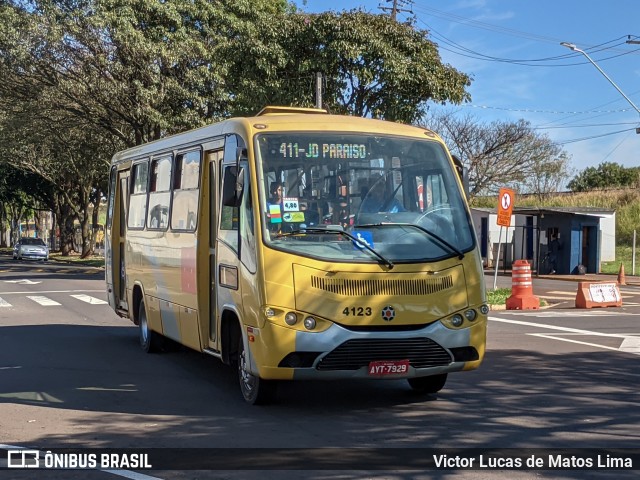 TCGL - Transportes Coletivos Grande Londrina 4123 na cidade de Londrina, Paraná, Brasil, por Victor Lucas de Matos Lima. ID da foto: 11179347.