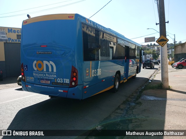 JTP Transportes - COM Bragança Paulista 03.118 na cidade de Bragança Paulista, São Paulo, Brasil, por Matheus Augusto Balthazar. Número da foto: #11178488.